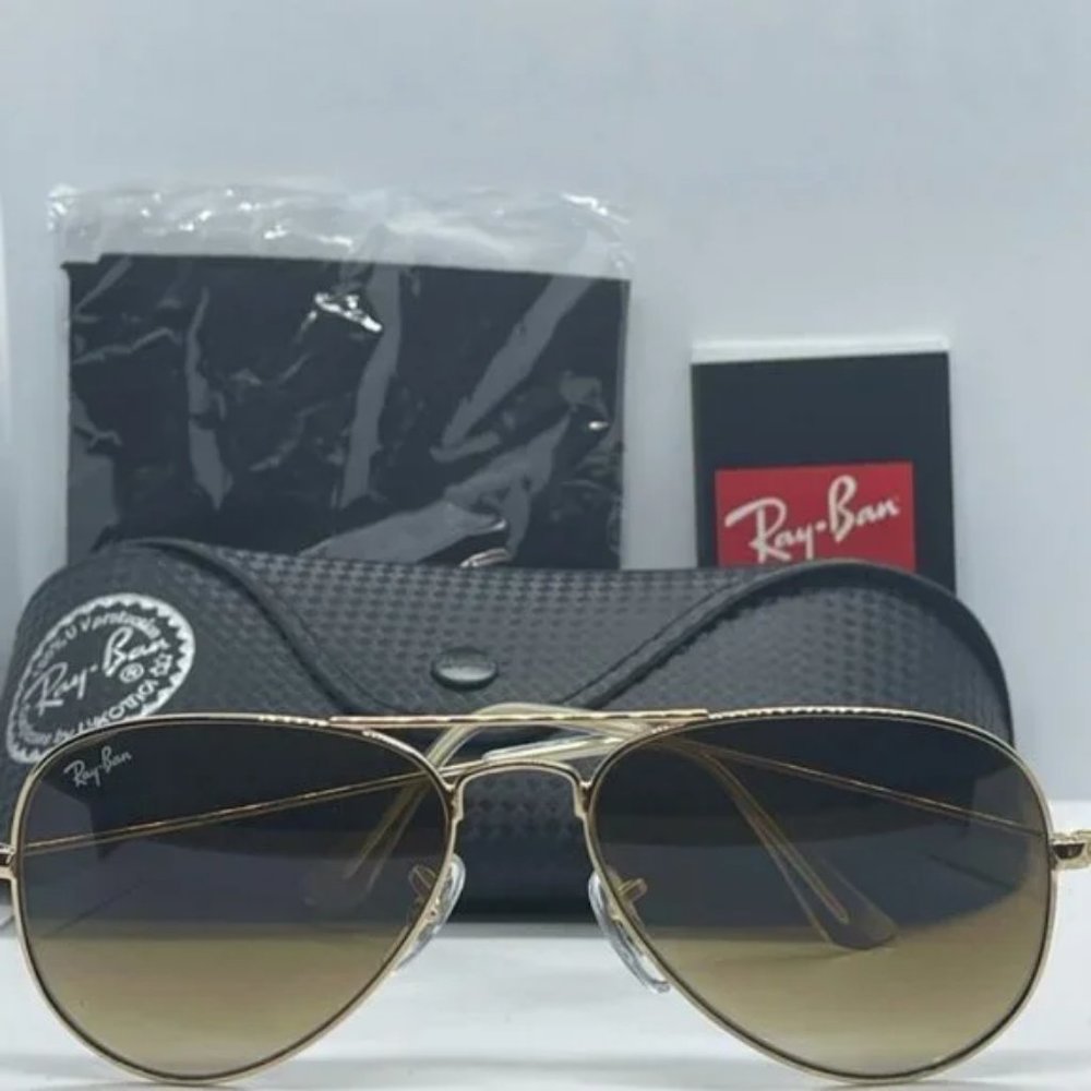 BNWT Rayban 3025 Gold with Brown Gradient Lenses various sizes - Picture 4 of 8